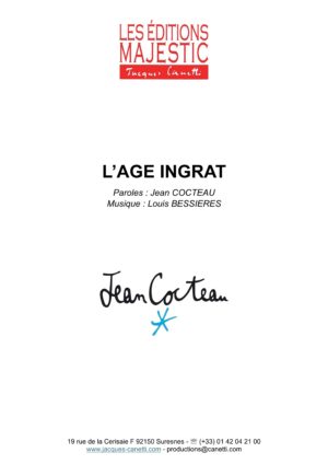 partitions jean cocteau et louis bessieres / partitions pdf à télécharger et à imprimer chez vous