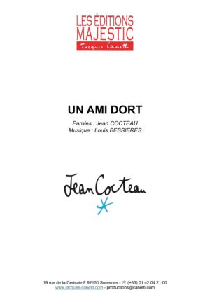 partitions jean cocteau et louis bessieres / partitions pdf à télécharger et à imprimer chez vous