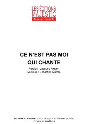 partitions jacques prévert et s. maroto p. gérard s. varègues c. verger / partitions pdf à télécharger et à imprimer chez vous
