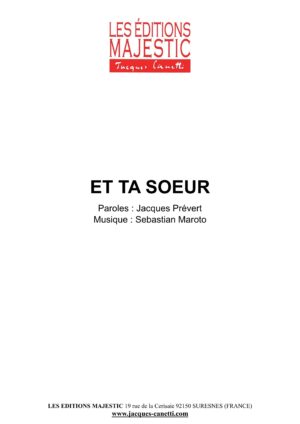 partitions jacques prévert et s. maroto p. gérard s. varègues c. verger / partitions pdf à télécharger et à imprimer chez vous