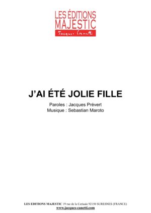 partitions jacques prévert et s. maroto p. gérard s. varègues c. verger / partitions pdf à télécharger et à imprimer chez vous