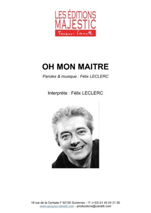 couv oh mon maitre 1
