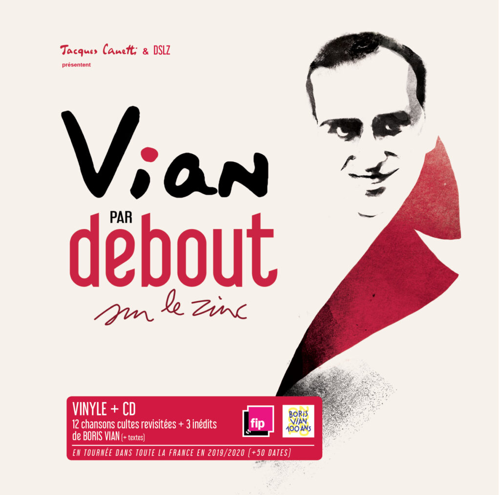 visuel avec sticker vinyle et cd vian par debout sur le zinc